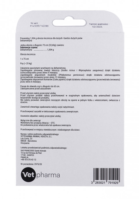 FRANCODEX PrevenDog - obojek proti klíšťatům - 75 cm - Fotogalerie 2