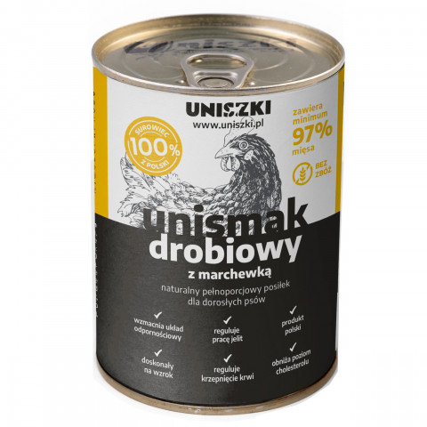 UNISZKI Unismak Kuřecí s mrkví - mokré krmivo pro psy - 410g - Fotogalerie 1