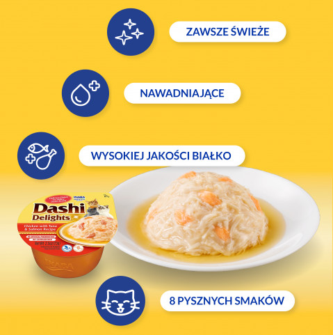 INABA Dashi Delights kuřecí vývar z tuňáka a lososa - pamlsek pro kočky - 70g - Fotogalerie 7