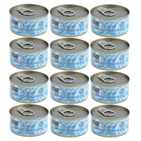 FISH4CATS Sardine with mussel - mokré krmivo pro kočky - 12x70g - Fotogalerie 1