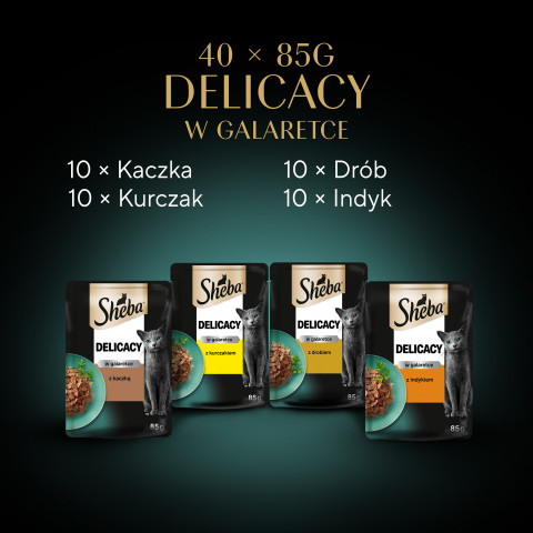 SHEBA Delicacy Drobiowe Smaki w galaretce - mokra karma dla kota - 40x85 g - Fotogalerie 13
