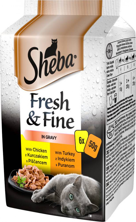 SHEBA Fresh&Fine Chicken, Turkey - mokré krmivo pro kočky - 6 x 50 g - Fotogalerie 1