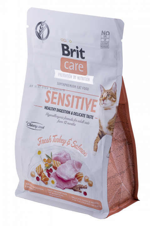 BRIT Care Grain-Free Sensitive Turkey&Salmon - suché krmivo pro kočky - 400 g - Fotogalerie 1