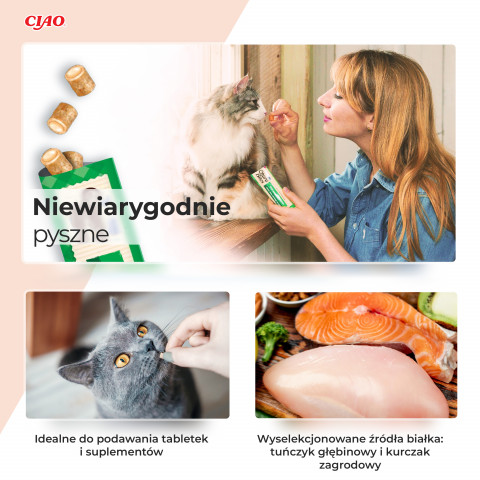 INABA Churu Bites Kuře s tuňákem a lososem - pamlsek pro kočky - 3x10 g - Fotogalerie 6