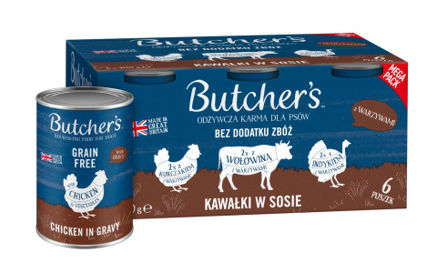 BUTCHER'S Original Mega pack mix with vegetables in gravy - mokré krmivo pro psy - 6 x 400g - Fotogalerie 1