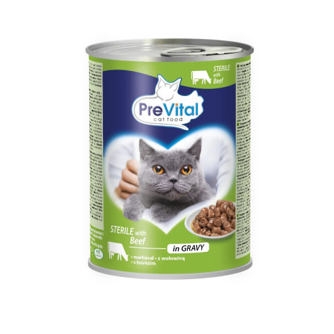 PREVITAL Cat Food Sterile Hovězí v omáčce - mokré krmivo pro kočky - 415g - Fotogalerie 1