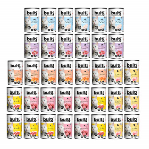 BULTI Mielonka Mix 6 příchutí - vlhké krmivo pro kočky - 36x400g - Fotogalerie 1