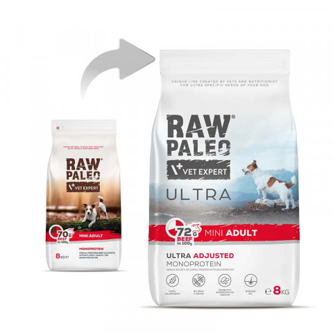 VET EXPERT RAW PALEO Ultra Mini Adult Beef - suché krmivo pro psy - 8 kg - Fotogalerie 3