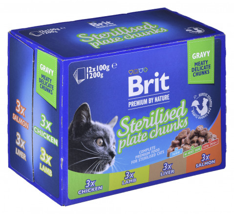 BRIT Premium Cat Sterilised Plate - mokré krmivo pro kočky - 12x100g - Fotogalerie 4