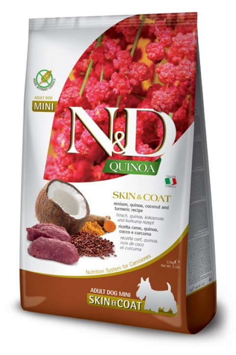 FARMINA N&D Quinoa Dog Skin&Coat Venison, Coconut Adult Mini - suché krmivo pro psy - 2.5 kg - Fotogalerie 1