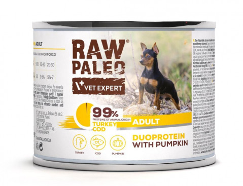 RAW PALEO Duoprotein Turkey & Cod Adult - vlhké krmivo pro psy - 200g - Fotogalerie 1
