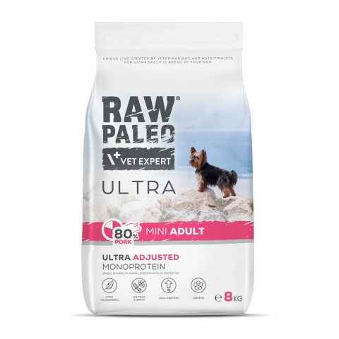 RAW PALEO Ultra Pork Mini Adult - suché krmivo pro psy - 8kg - Fotogalerie 1