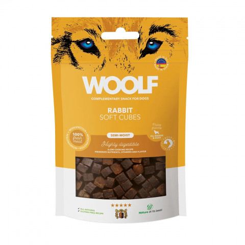 WOOLF Soft Cubes Rabbit - pamlsek pro psa - 100g - Fotogalerie 1
