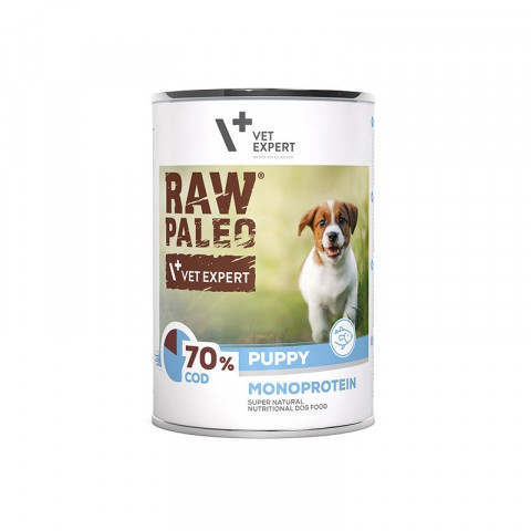 RAW PALEO Puppy Monoprotein Cod - mokré krmivo pro štěňata - 400 g - Fotogalerie 1