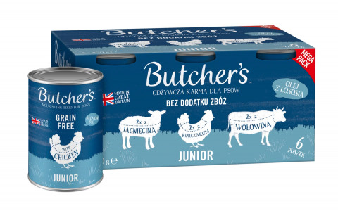 BUTCHER'S Original Junior Mega pack mix - mokré krmivo pro psy - 6 x 400g - Fotogalerie 1