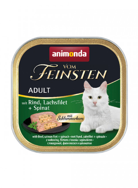 ANIMONDA Vom Feinsten Adult Classic Cat Beef, salmon, spinach - mokré krmivo pro kočky - 100g - Fotogalerie 2