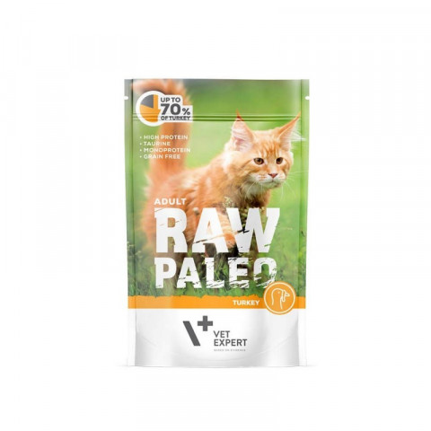 RAW PALEO Adult Cat Turkey - mokré krmivo pro kočky - 100 g - Fotogalerie 1