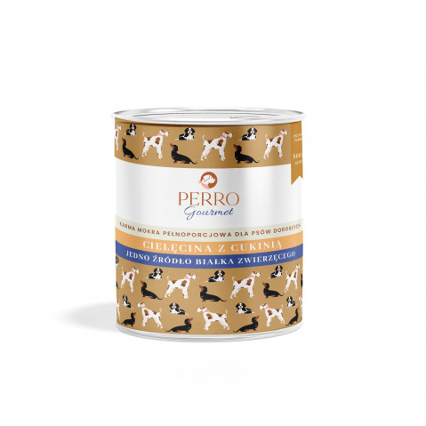 PERRO Gourmet Veal with zucchini - mokré krmivo pro psy - 800g - Fotogalerie 1