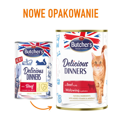 BUTCHER'S Delicious Dinners Kousky hovězího masa v želé - vlhké krmivo pro kočky - 400g - Fotogalerie 2