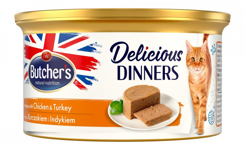BUTCHER'S Delicious Dinners Chicken with turkey - mokré krmivo pro kočky - 85 g - Fotogalerie 1