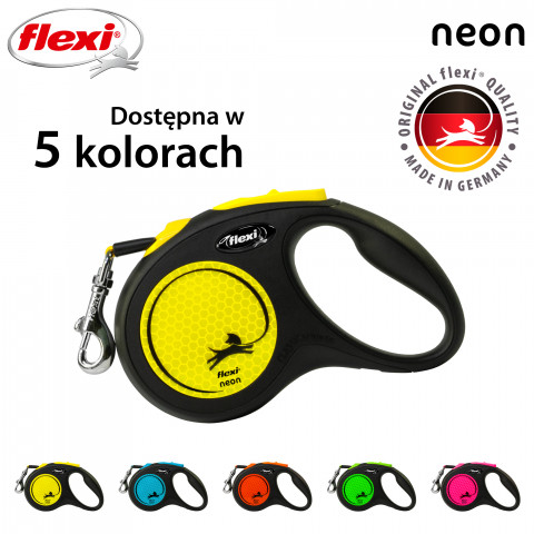 Flexi New NEON 5 m Černá, Žlutá Pes Zatahovací vodítko - Fotogalerie 6
