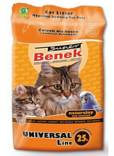 Certech Super Benek Universal Natural - Hrudkující stelivo pro kočky 25 l - Fotogalerie 1