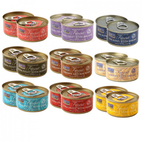 FISH4CATS Finest filet MIX PŘÍCHUTÍ – mokré krmivo pro kočky 18x70g - Fotogalerie 1