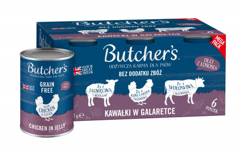 BUTCHER'S Original Mega pack mix pieces in jelly - mokré krmivo pro psy - 6 x 400g - Fotogalerie 1