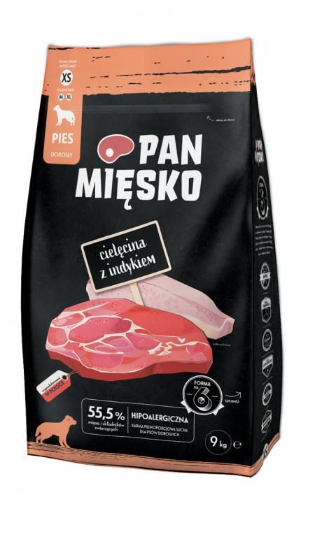 PAN MIĘSKO Veal with turkey XS - suché krmivo pro psy - 9kg - Fotogalerie 1
