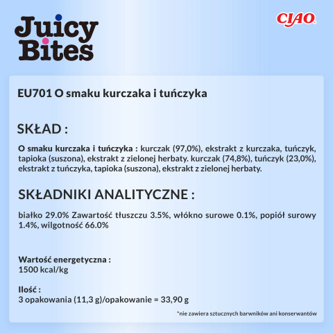 INABA Juicy Bites Chicken and tuna - pamlsek pro kočky - 3 x 11g - Fotogalerie 2