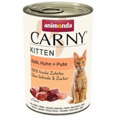 ANIMONDA Carny Kitten Veal, chicken, turkey - mokré krmivo pro kočky - 400g - Fotogalerie 1
