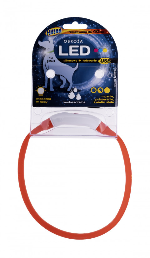 HILTON LED silikonový 1,4x0,8x40 cm s USB - obojek pro psy - Fotogalerie 8