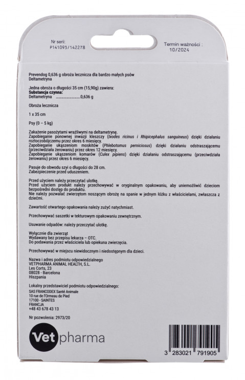 FRANCODEX PrevenDog - obojek proti klíšťatům - 35 cm - Fotogalerie 4