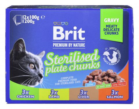 BRIT Premium Cat Sterilised Plate - mokré krmivo pro kočky - 12x100g - Fotogalerie 3