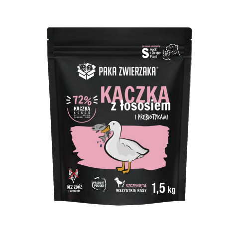 PAKA ZWIERZAKA Puppy Duck with salmon S - suché krmivo pro psy - 1,5kg - Fotogalerie 1