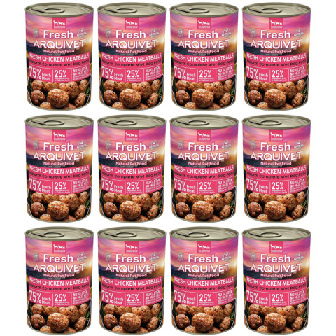 ARQUIVET Fresh Chicken Meatballs - vlhké krmivo pro psy - 12x400g - Fotogalerie 1