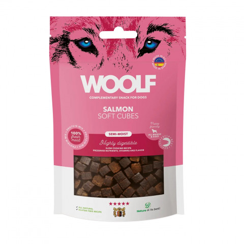 WOOLF Soft Cubes Salmon - pamlsek pro psa - 100g - Fotogalerie 1