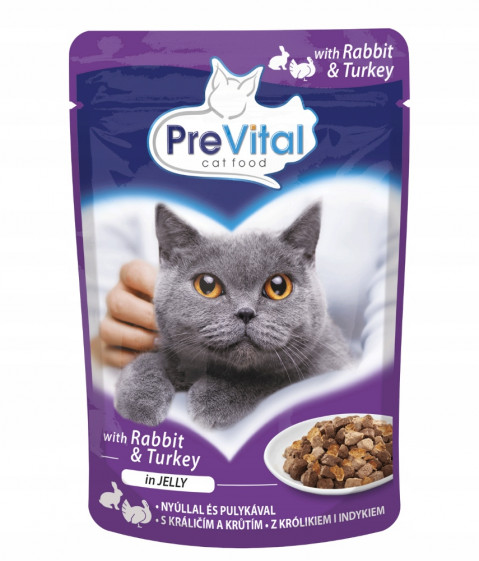 PREVITAL Turkey and rabbit in jelly - mokré krmivo pro kočky - 100g - Fotogalerie 1