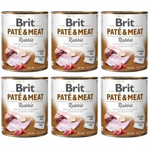 BRIT Paté & Meat Rabbit - mokré krmivo pro psy - 6x800g - Fotogalerie 1