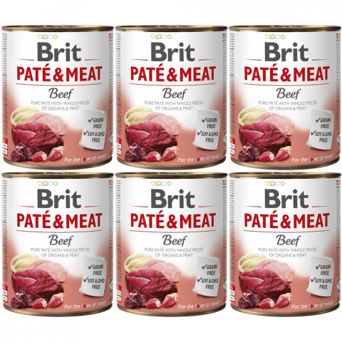 BRIT Paté & Meat Beef - vlhké krmivo pro psy - 6x800g - Fotogalerie 1
