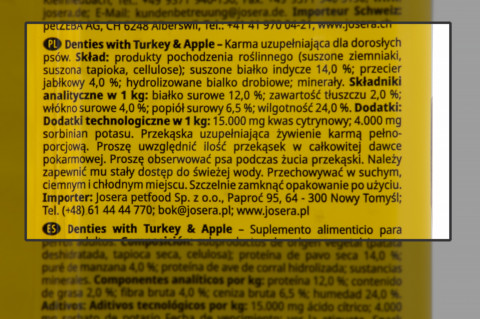 JOSERA Denties Turkey with apple - pochoutka pro psy - 180g - Fotogalerie 2