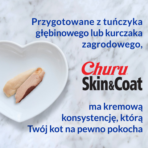 INABA Churu Skin&Coat Chicken recipe - pamlsek pro kočky - 4x14 g - Fotogalerie 3