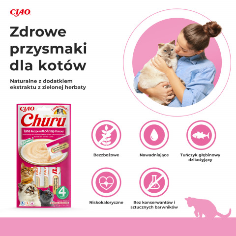 INABA Churu Tuna with shrimp flavour - pamlsek pro kočky - 4x14 g - Fotogalerie 7
