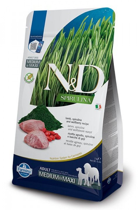FARMINA N&D Spirulina Lamb Adult MED/MAXI - suché krmivo pro psy - 7 kg - Fotogalerie 1