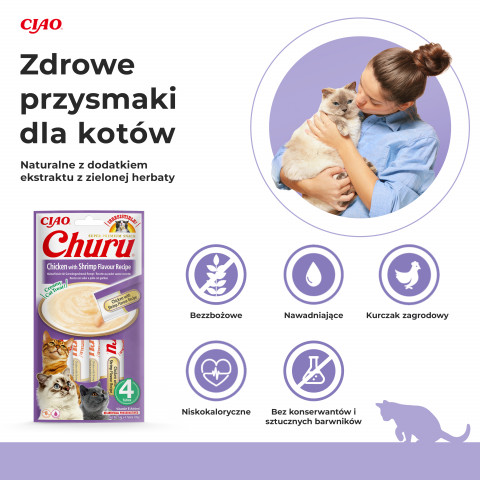 INABA Churu Kuře s krevetami Kočičí pochoutka - 4x14 g - Fotogalerie 7