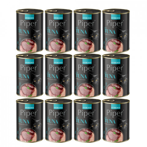 DOLINA NOTECI Piper Sterilised s tuňákem - mokré krmivo pro kočky - 12x400g - Fotogalerie 1