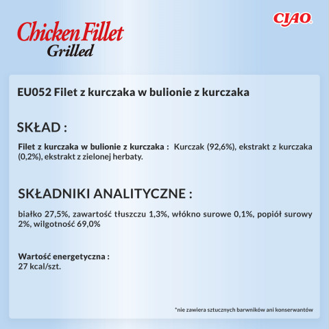INABA Grilled Chicken Fillet in chicken flavored broth - pamlsek pro kočky - 25 g - Fotogalerie 2