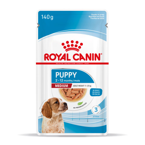 ROYAL CANIN SHN Medium Puppy in sauce - mokré krmivo pro štěňata - 10x140g - Fotogalerie 12