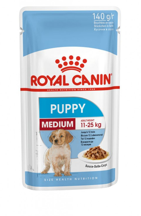ROYAL CANIN SHN Medium Puppy in sauce - mokré krmivo pro štěňata - 10x140g - Fotogalerie 13