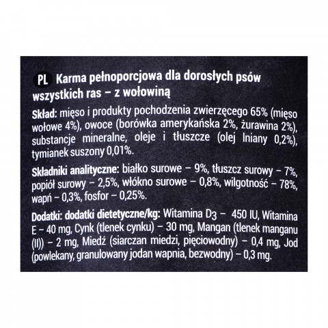 Dolina Noteci Rafi s hovězím masem, brusinkami a borůvkami - mokré krmivo pro psy - 400g - Fotogalerie 2
